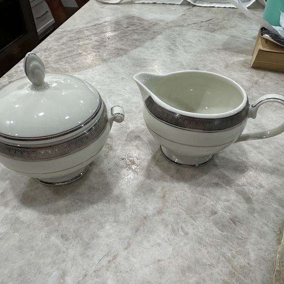 Mikasa Other - NWT Mikasa Palatial Platinum Fine China Sugar and Creamer Set